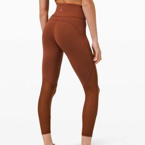 Lululemon Everlux High Rise leggings with mesh 25" size 6 Terracotta